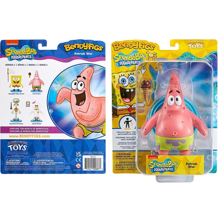 BENDYFIGS - SPONGEBOB SQUAREPANTS (PATRICK) STERNFIGUR MIT DISPLAYSTÄNDER SPIELZEUG