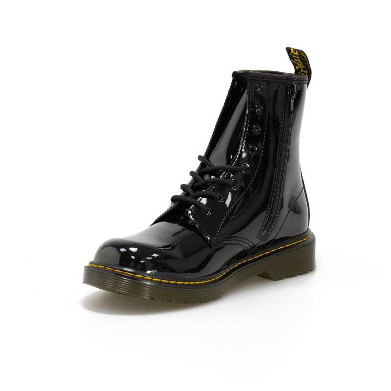 Dr Martens scarpa Anfibio da ragazza in vernice con cerniera laterale 1460 21979001 nero