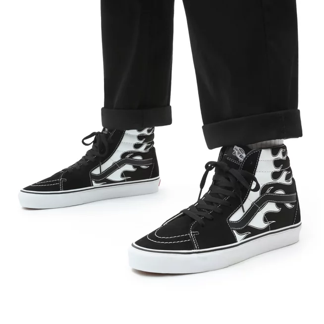 Vans Sk8-Hi Flame Lifestyle Sneakers Uomo Nero Bianco - VN0A32QGK681