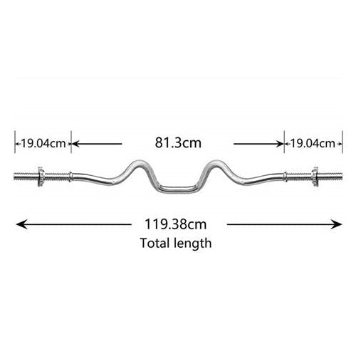 BILANCIERE ANGOLATO CURL SUPER EZ 120CM BARRA CURVA ACCIAI PALESTRA BODYBUILDING