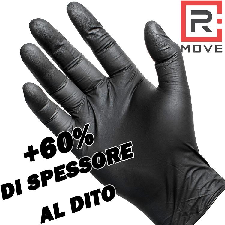 Guanti In Nitrile Monouso 100Pz Ultra Resistenti Lavoro Industria Meccanici Tg.S