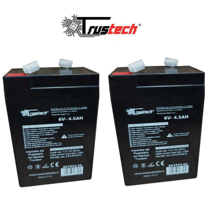 Trustech 2 X Bleigel Akku Akkumulator 6V 4Ah 4,5Ah Wiederaufladbar Auto Peg Perego