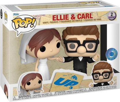 Funko Pop! Disney Pixar: Oben (2er-Pack) Ellie & Carl – Exklusive Vinyl-Actionfigur