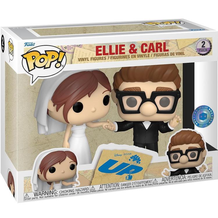 Funko Pop! Disney Pixar: Oben (2er-Pack) Ellie & Carl – Exklusive Vinyl-Actionfigur