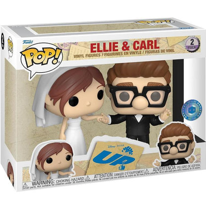 Funko Pop! Disney Pixar: Oben (2er-Pack) Ellie & Carl – Exklusive Vinyl-Actionfigur