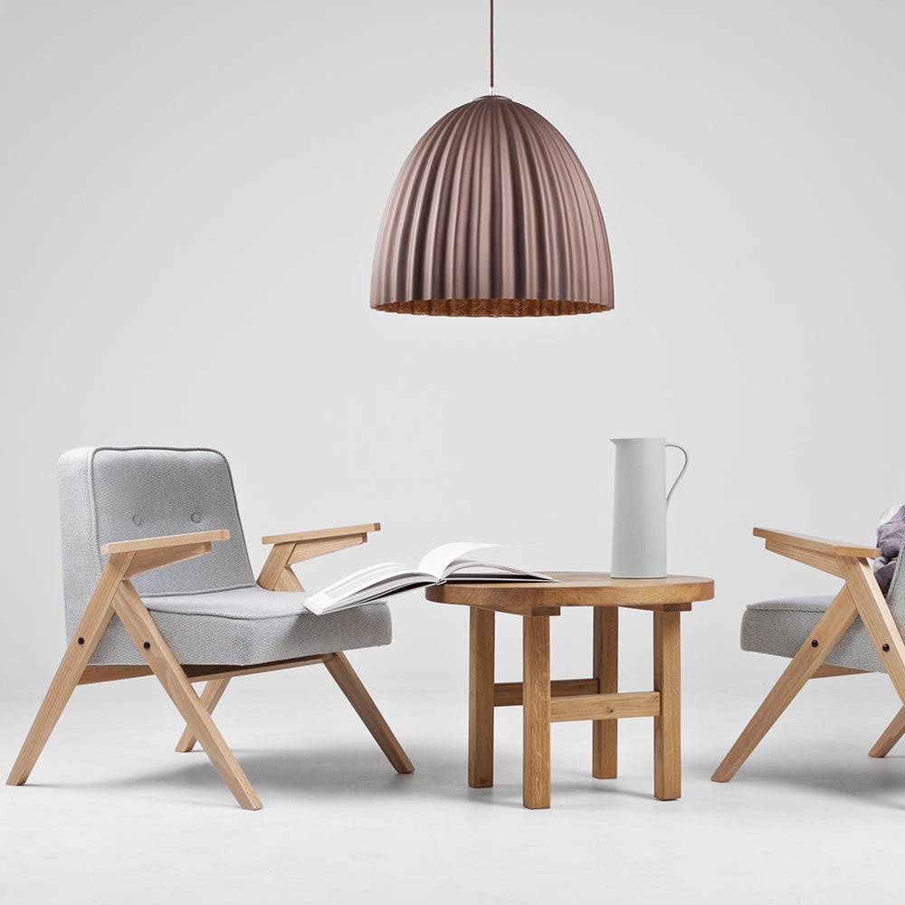 Hängeleuchte PLISSART L braun/Kupfer