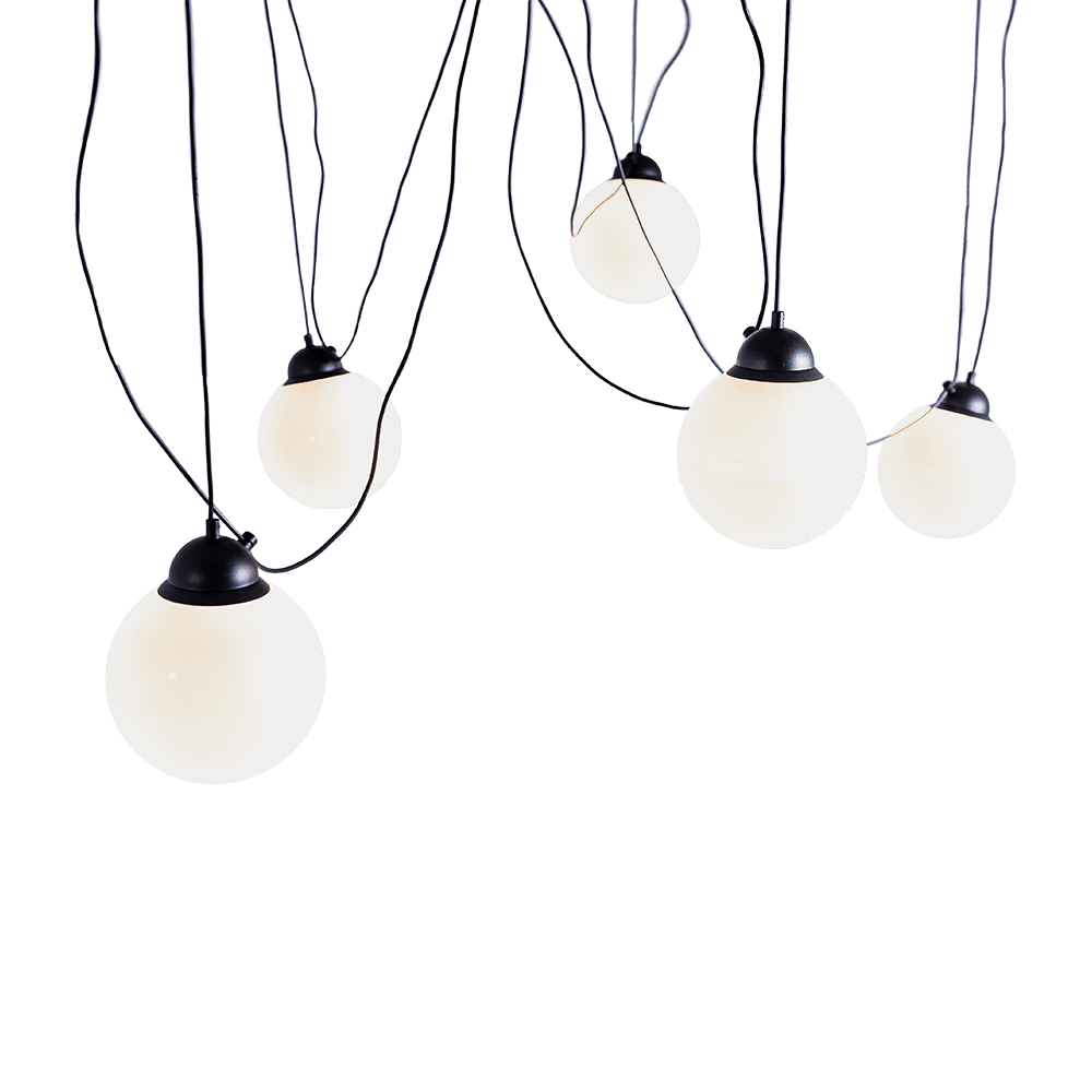 Lampada a Sospensione POPO GLASS M 5 - Nero