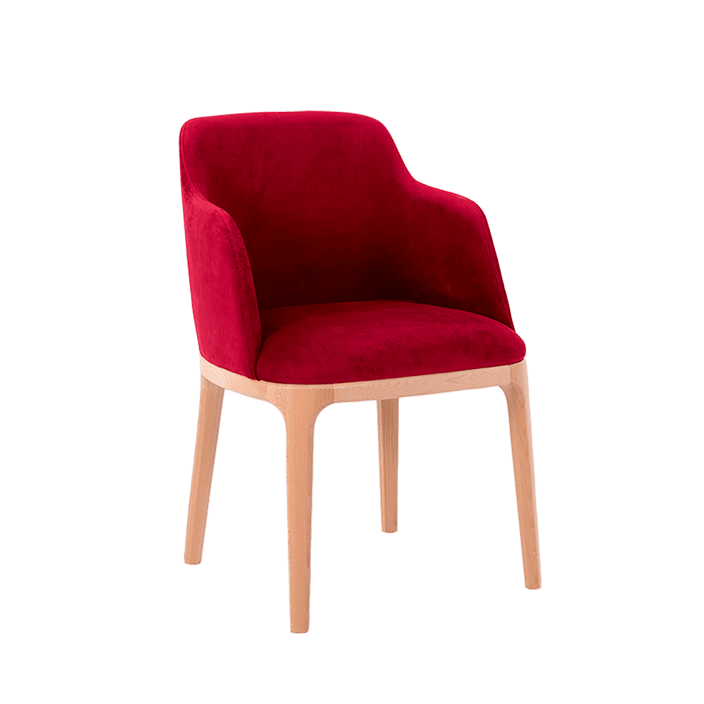 Sedia LULU con Braccioli - Cranberry