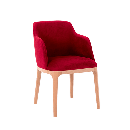 Sedia LULU con Braccioli - Cranberry