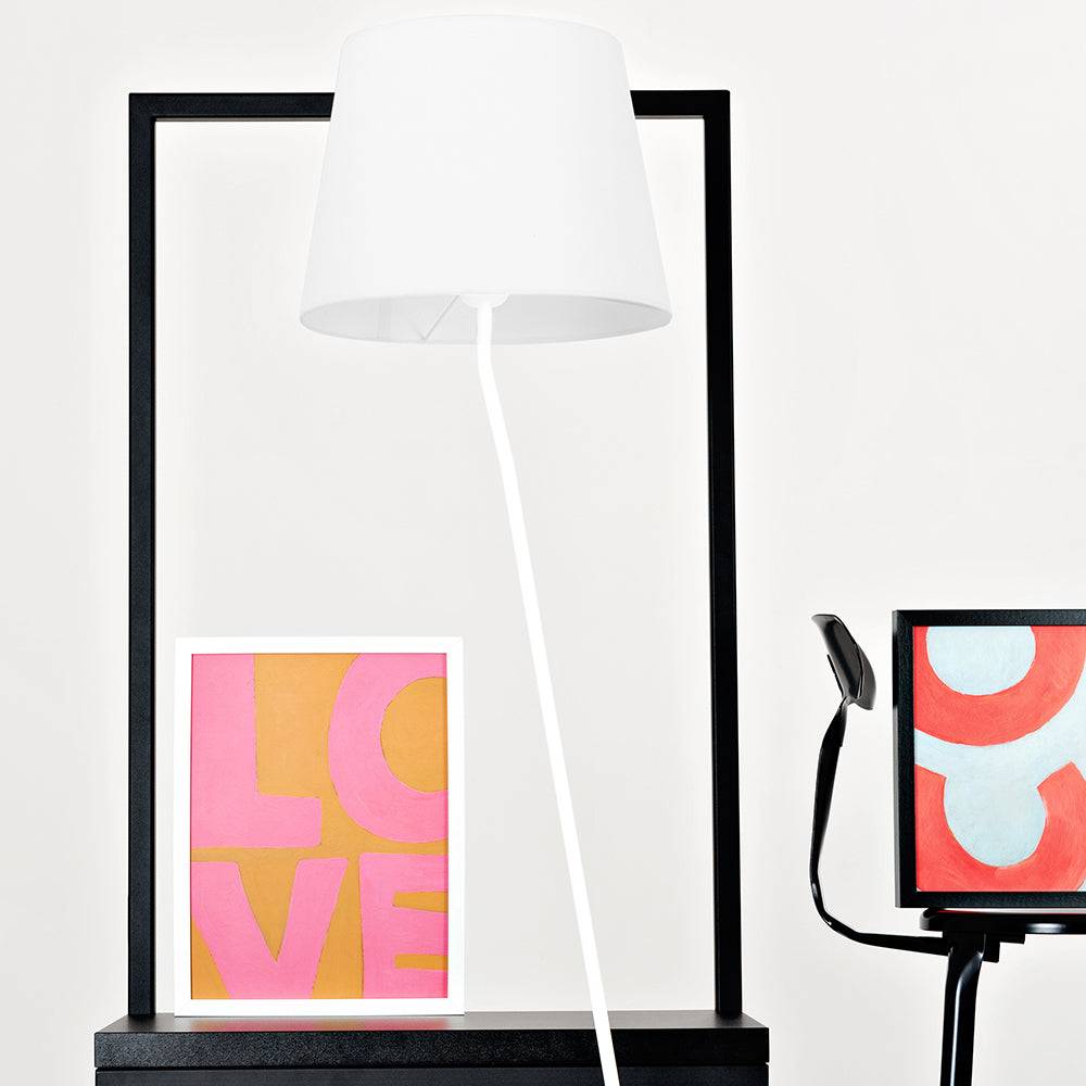 Lampada da Terra SHADE - paralume bianco, base bianca