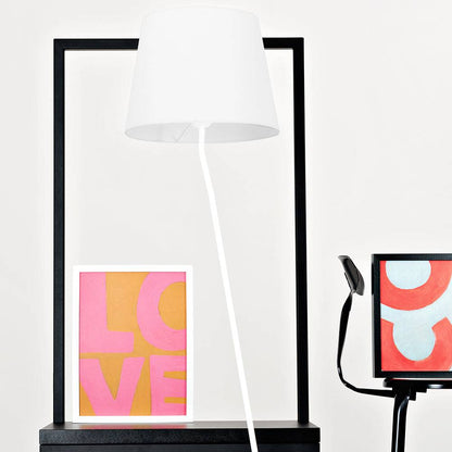 Lampada da Terra SHADE - paralume bianco, base bianca