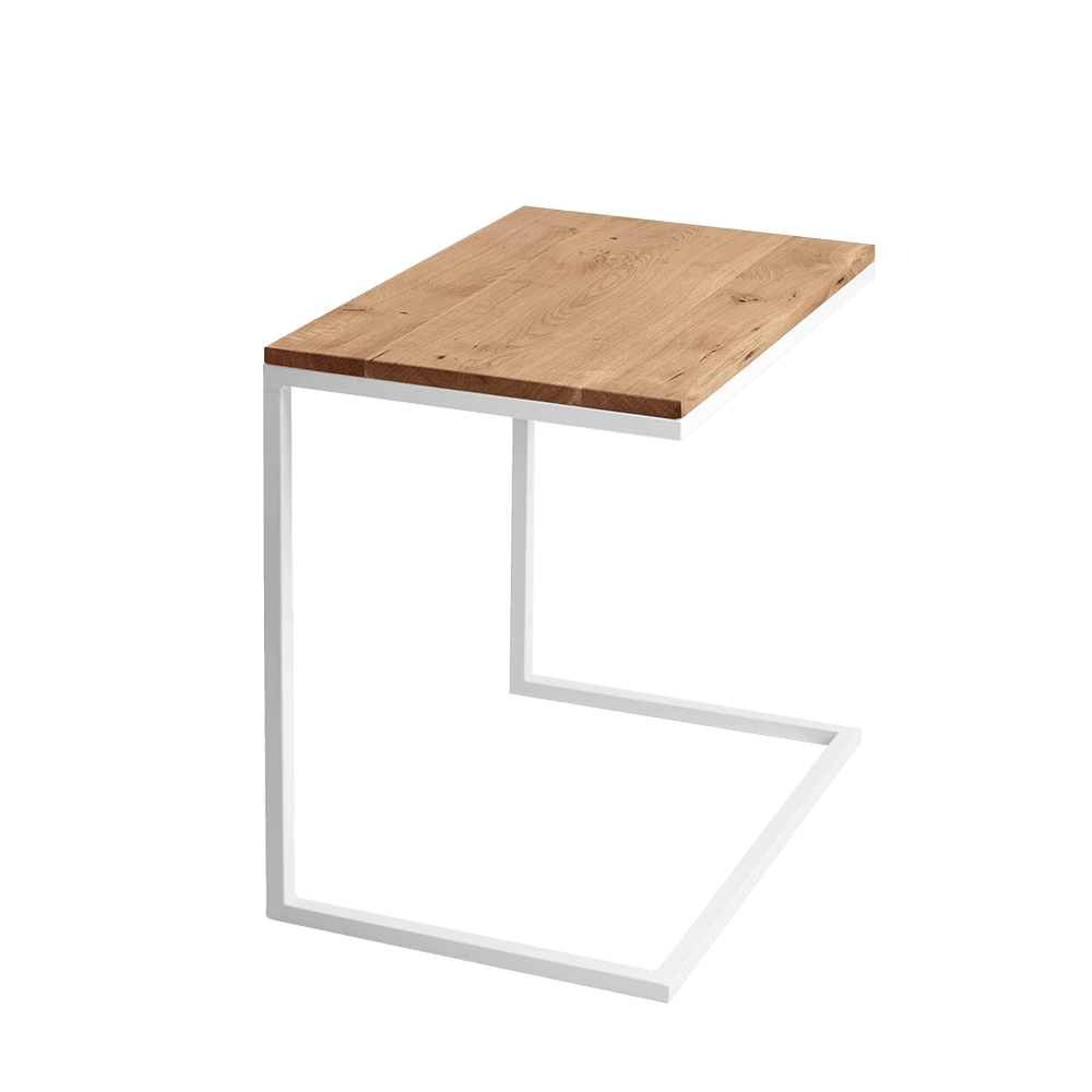 Couchtisch LUPE 60, Eichenfurnier, Weiß