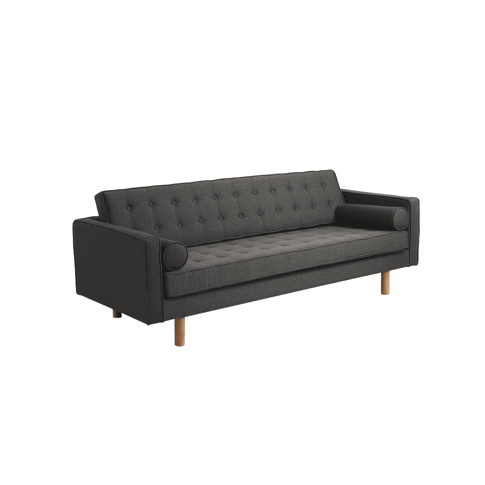 Divano Letto 3 Posti TOPIC WOOD, Acciaio, Naturale