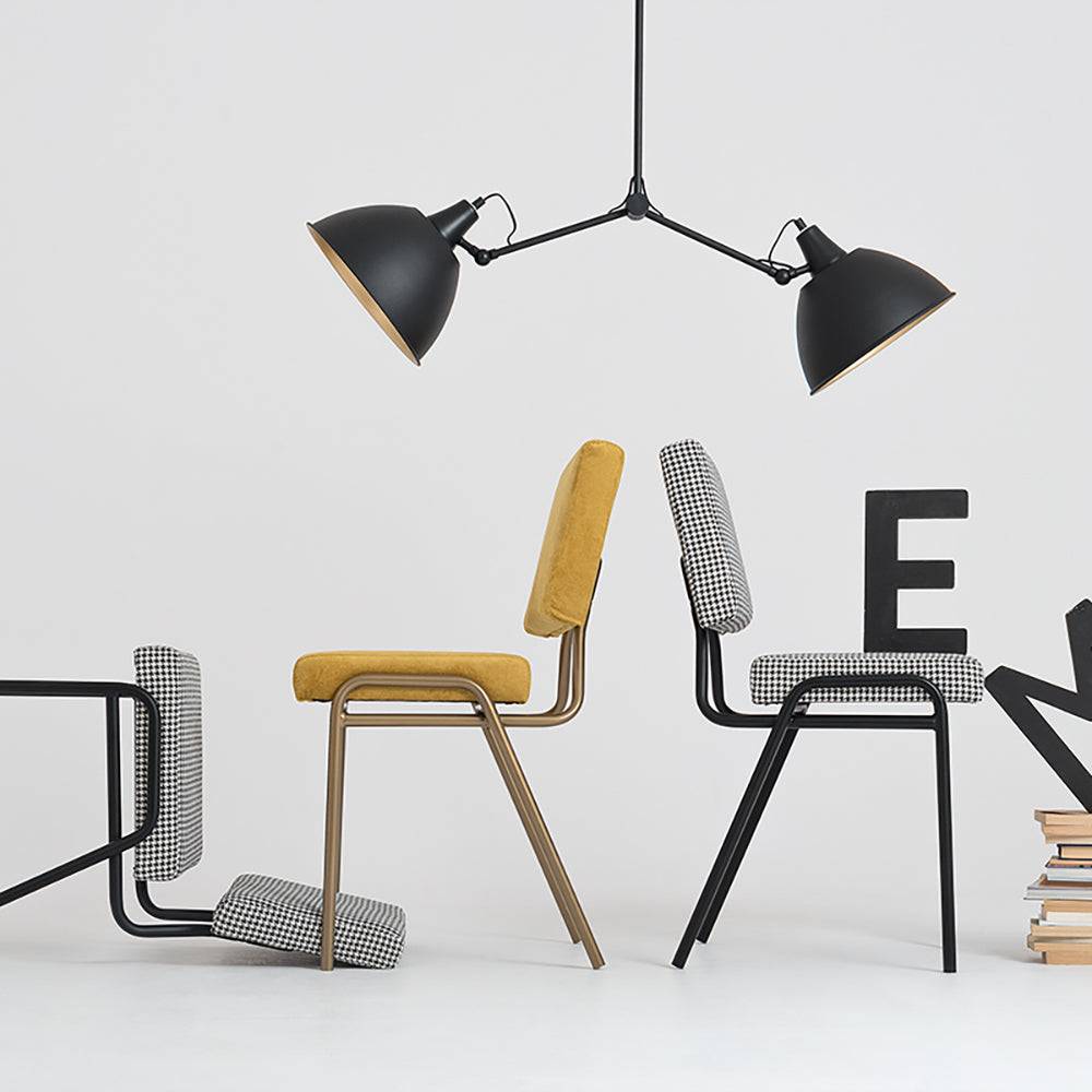 Sedia SIMPLE - pied de poule, nero