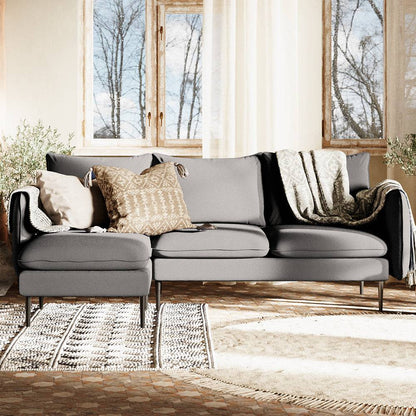 Ecksofa POSH L - Stahl, Schwarz