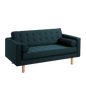 TOPIC WOOD 2-Seater Sofa, Deep Sea, Natural Wood