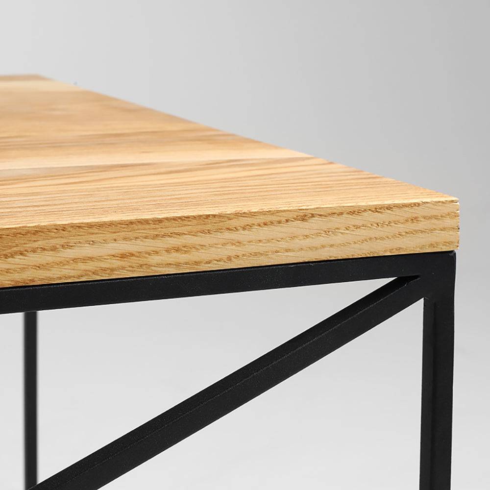 Tavolino MEMO WOOD 100x60, impiallacciatura rovere, nero