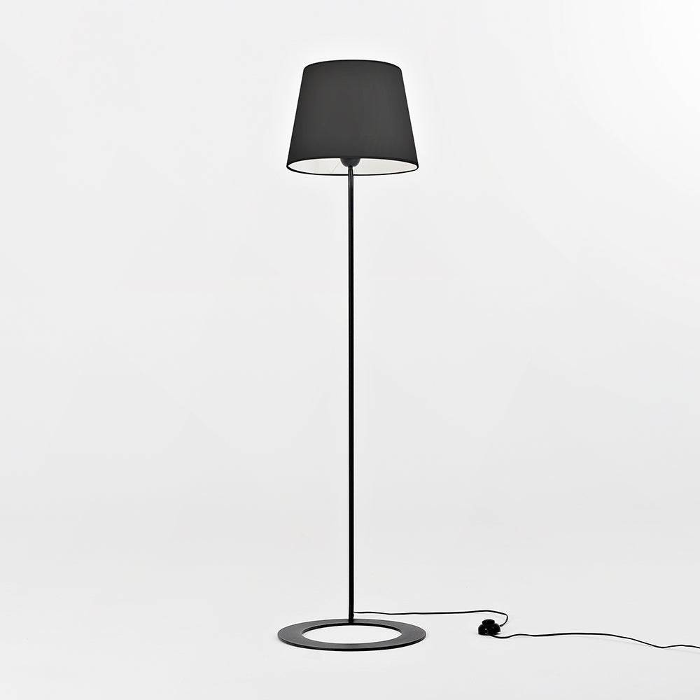 Lampada da Terra SHADE - Paralume Nero Base Nera