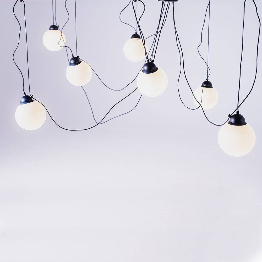 Lampada a Sospensione POPO GLASS M 7 - Nero