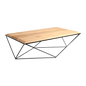 Coffee Table DARYL Solid Wood 140, Oak, Black