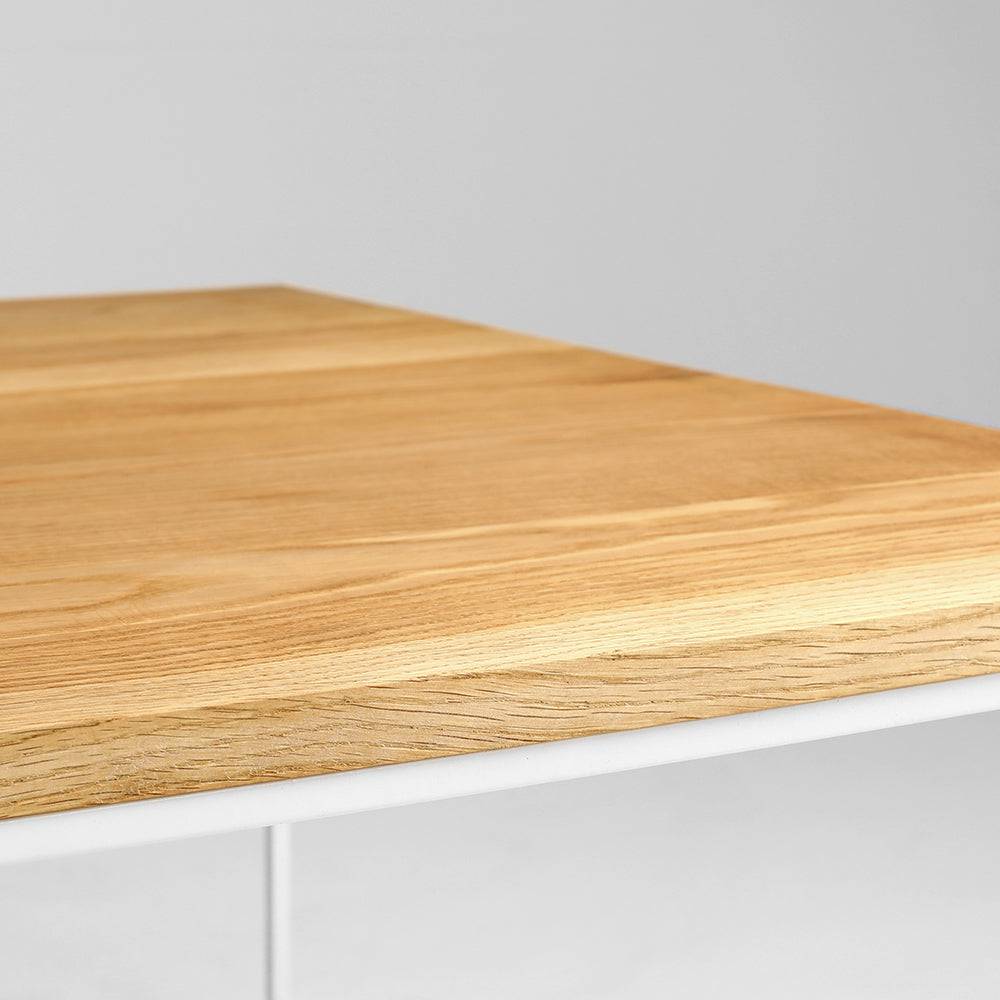 Couchtisch TENSIO WOOD 140x80, Eichenfurnier, weiß