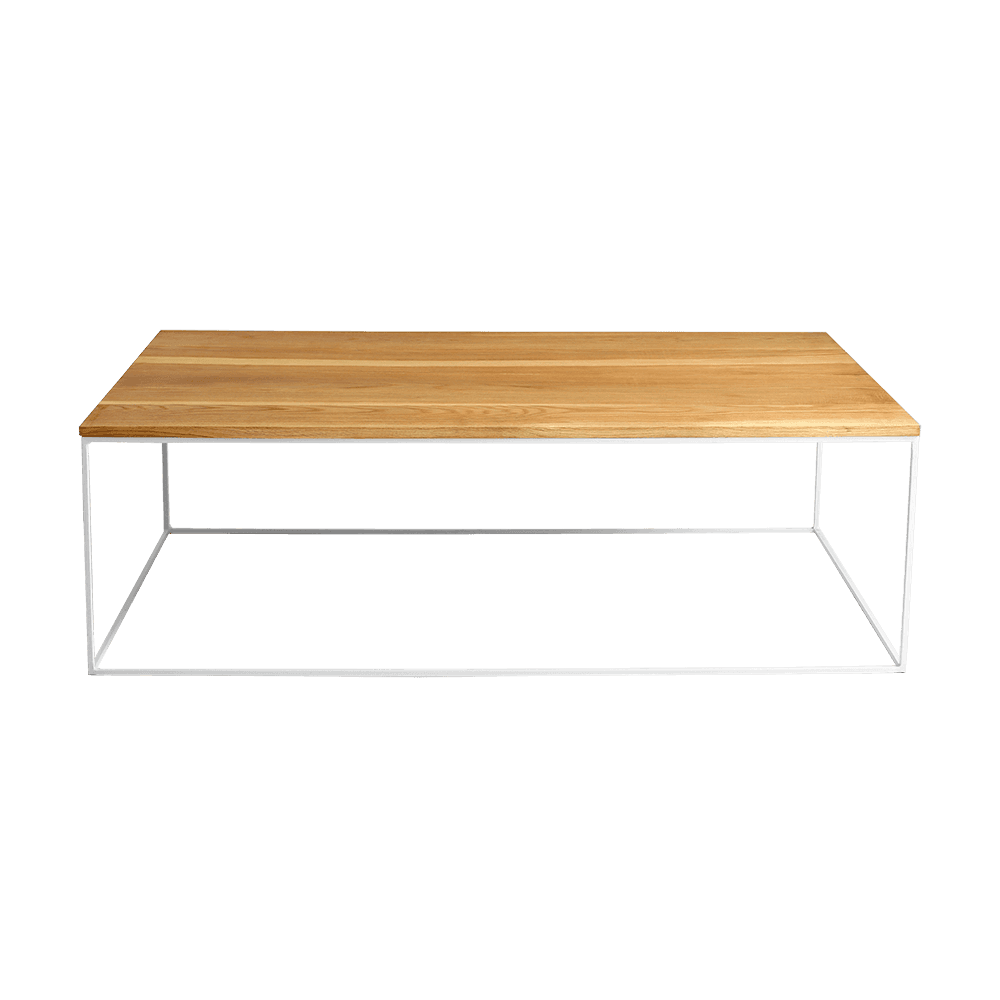 Tavolino Tensio Legno Massello 140x80 Quercia - Bianco