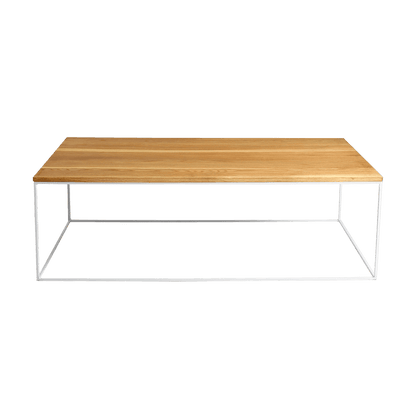 Tavolino Tensio Legno Massello 140x80 Quercia - Bianco