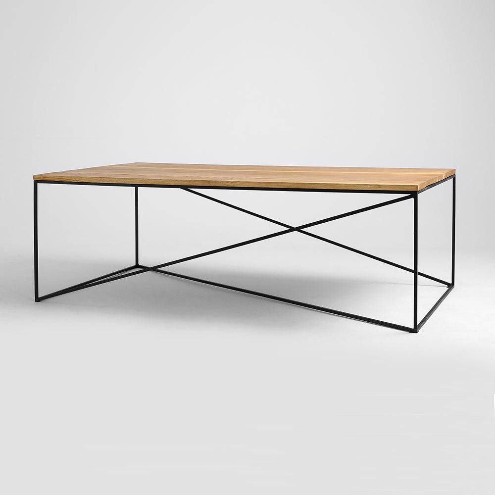 Tavolino MEMO WOOD 140, impiallacciatura rovere, nero