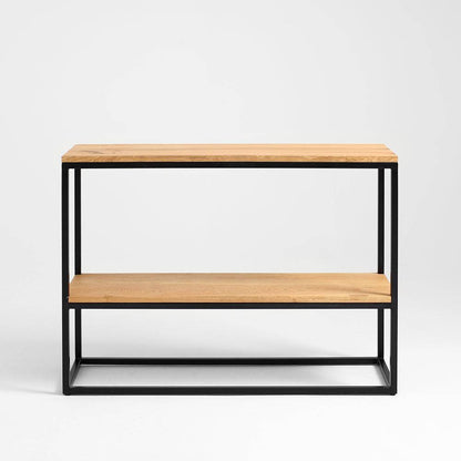 Mensola Julita 75-2F Legno Massello - Rovere e Nero