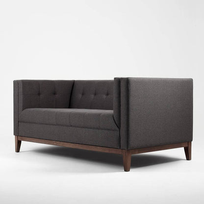 2-Sitzer Sofa BY TOM Carbon Anthrazit Nussbaum