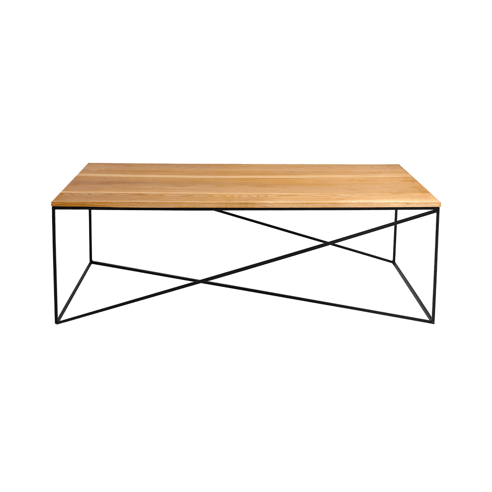 Tavolino MEMO WOOD 140, impiallacciatura rovere, nero