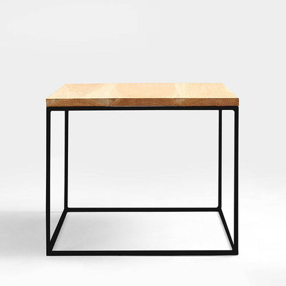Tavolino TENSIO 50 LEGNO MASSELLO, quercia, nero