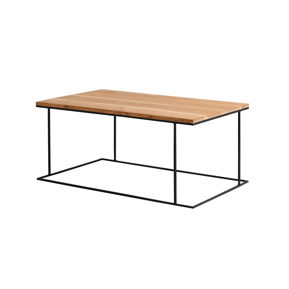Tavolino WALT 100x60 impiallacciato quercia, nero