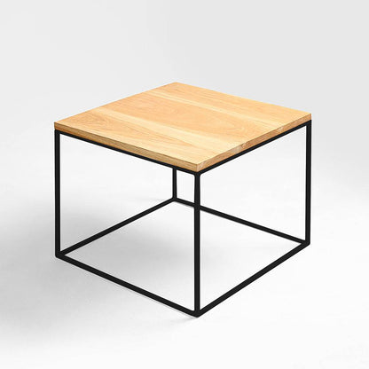 Tavolino TENSIO 50 LEGNO MASSELLO, quercia, nero
