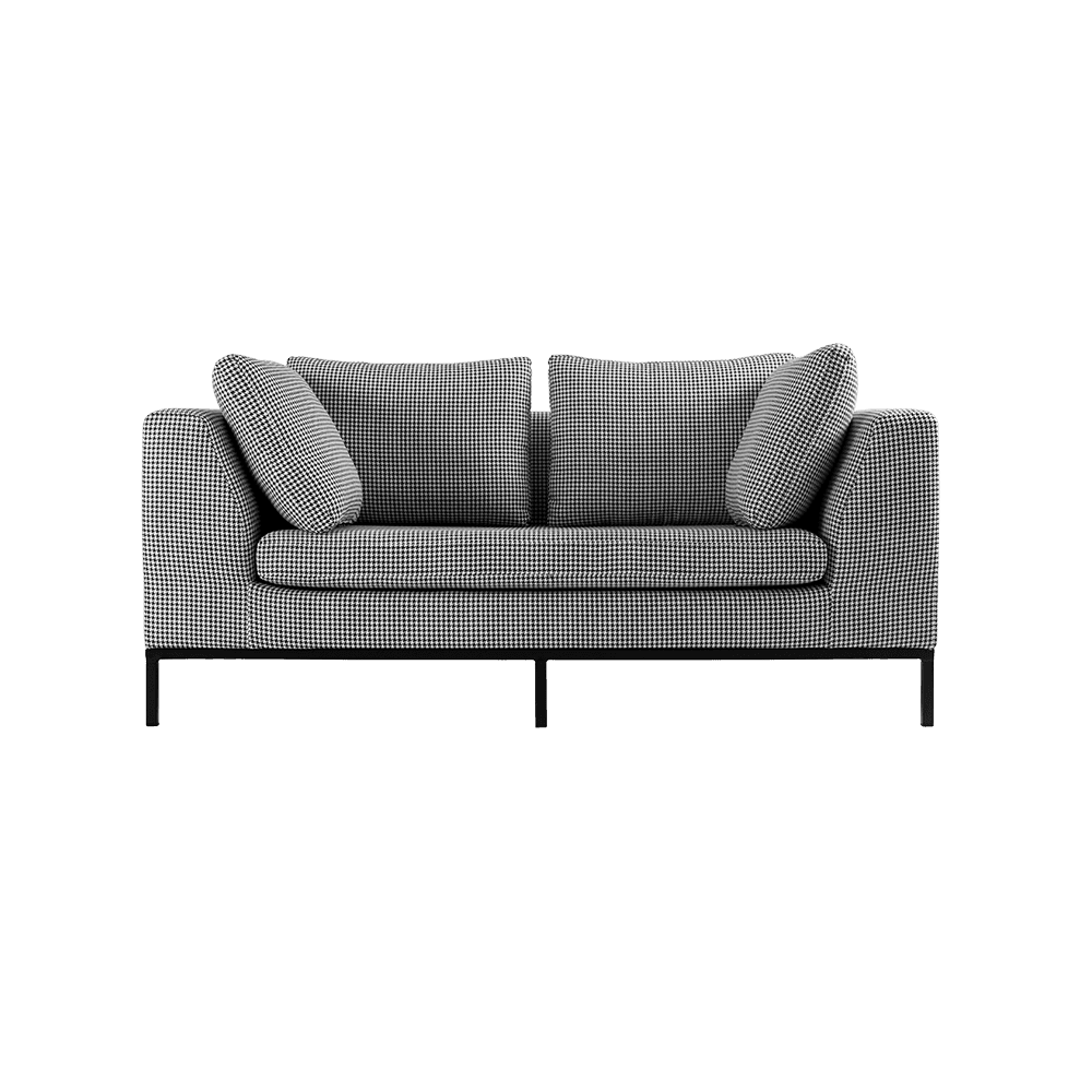 2-Sitzer-Sofa AMBIENT Dark Pepita Schwarz