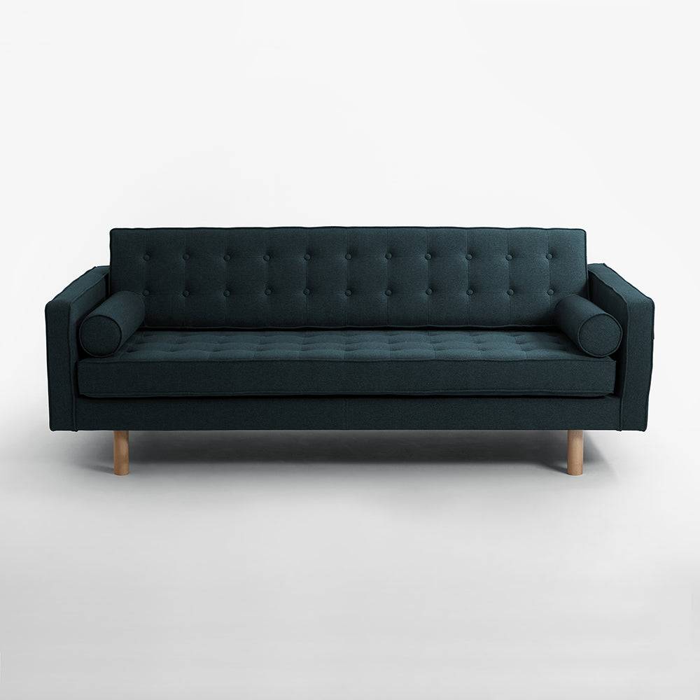 3-Sitzer-Sofa TOPIC WOOD, Deep Sea, Naturholz