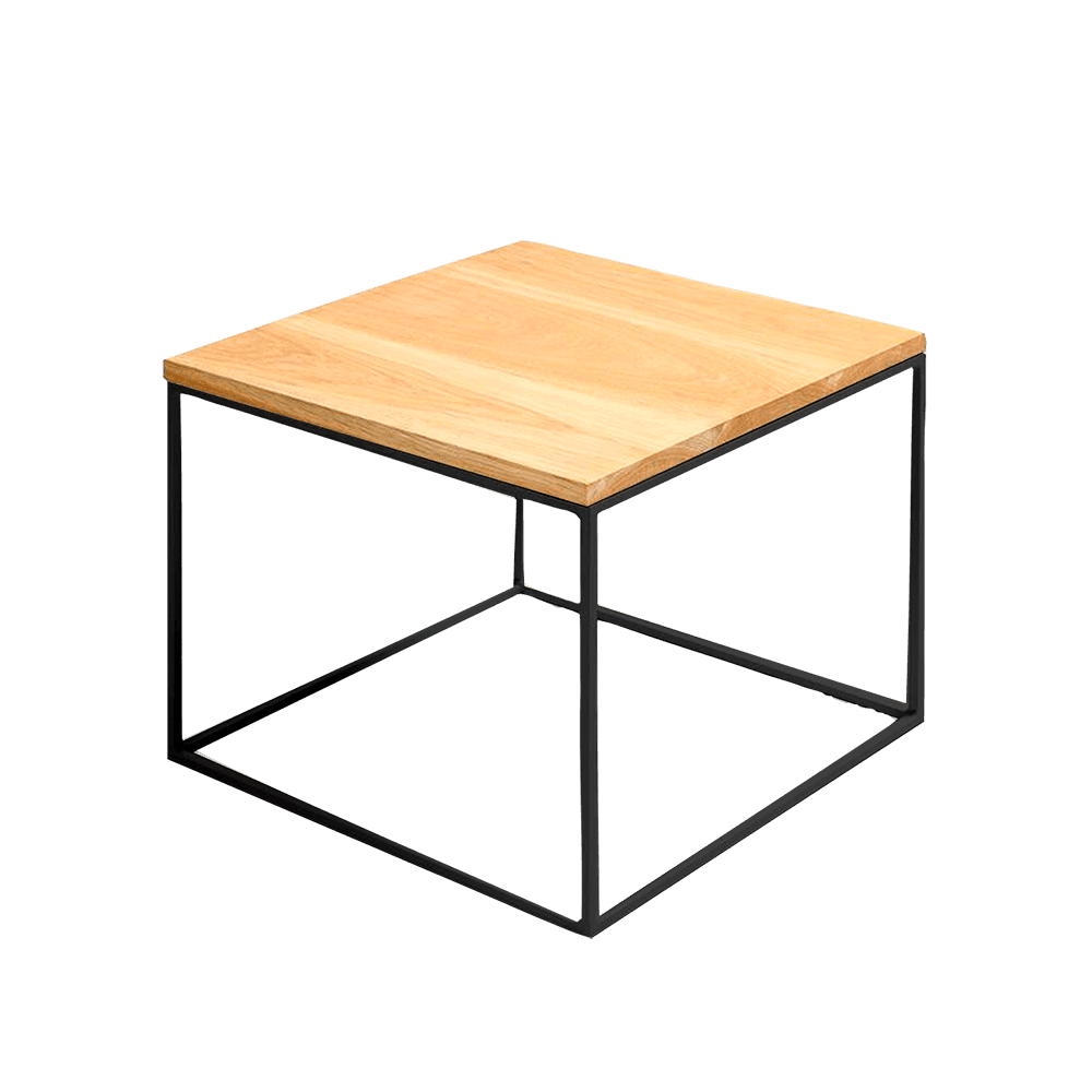 Tavolino TENSIO WOOD 50, impiallacciatura rovere, nero