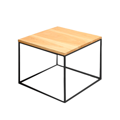 Tavolino TENSIO WOOD 50, impiallacciatura rovere, nero