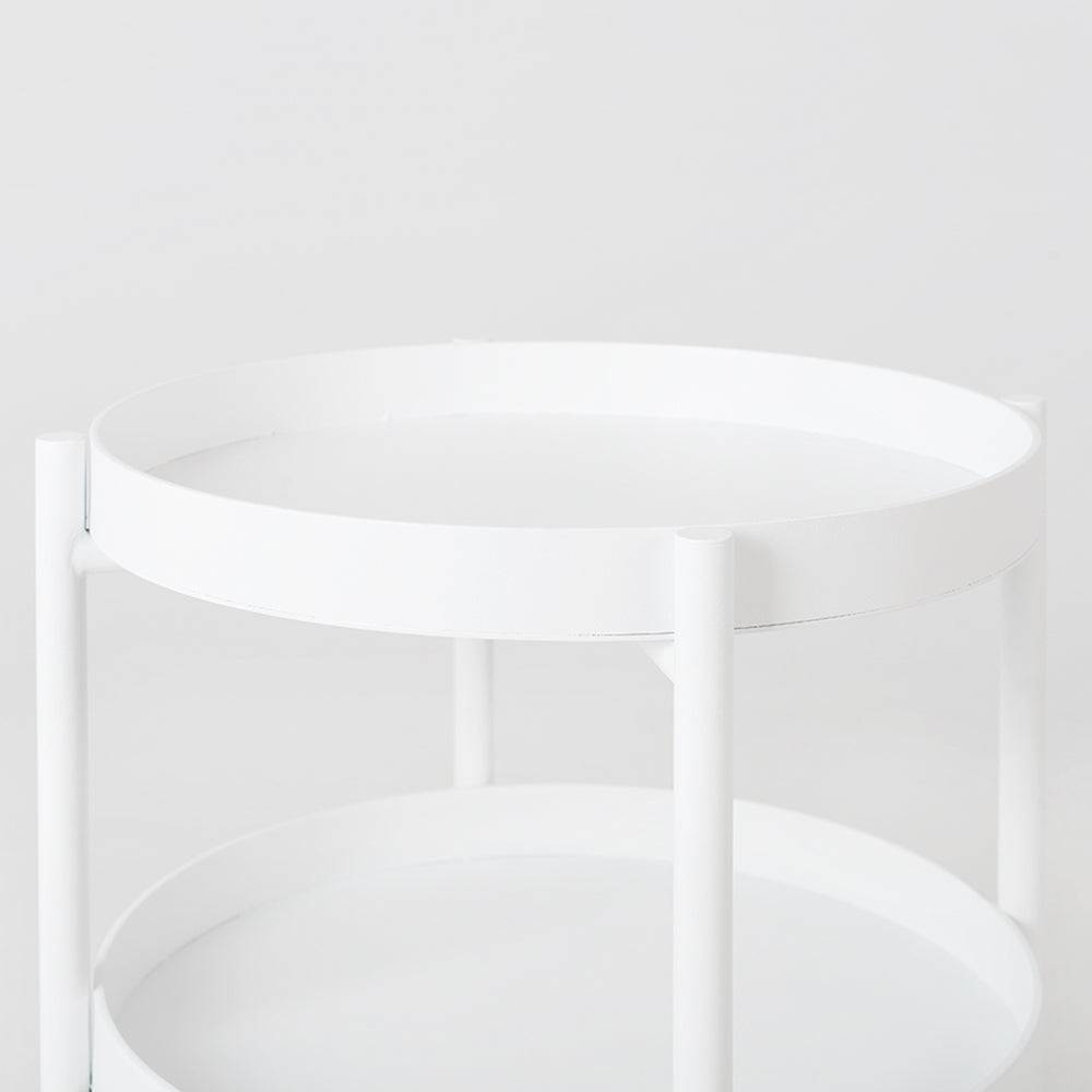 Tavolino laterale HANNA METAL 40-2F - bianco