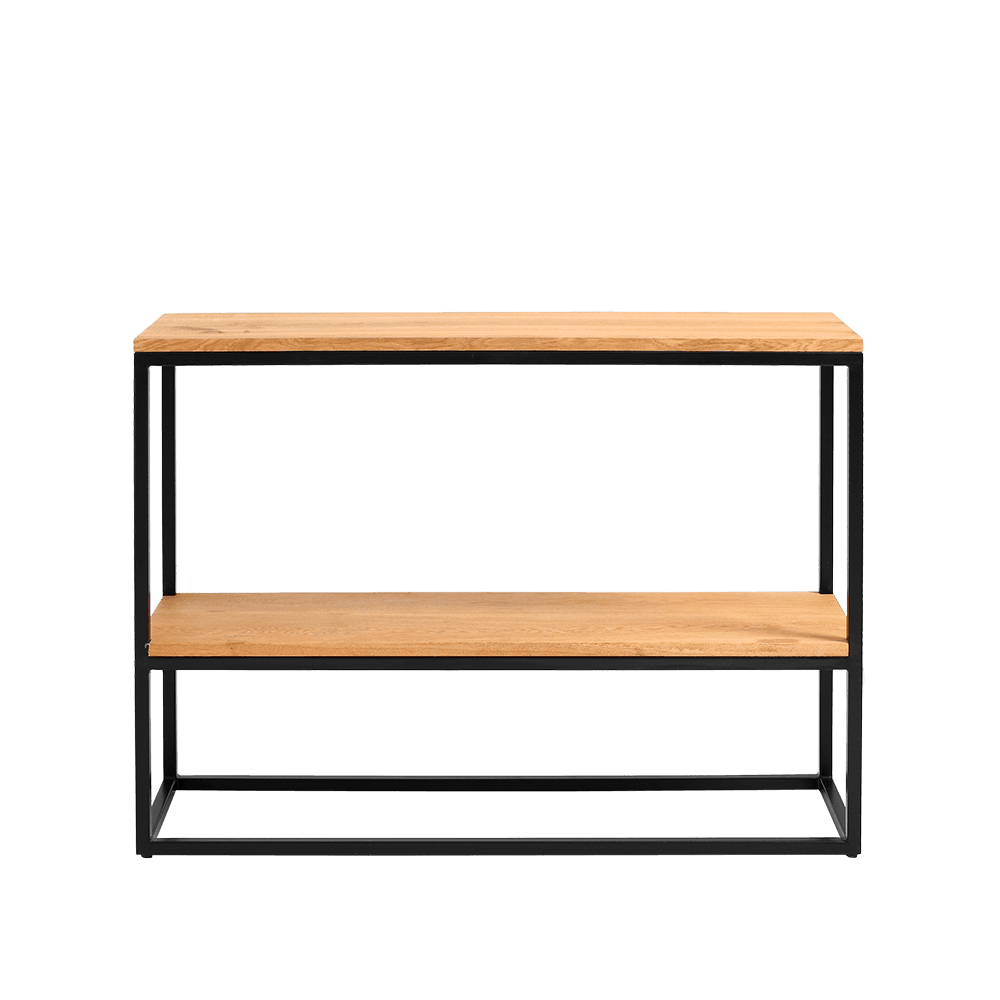 Mensola Julita 75-2F Legno Massello - Rovere e Nero