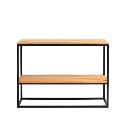Mensola Julita 75-2F Legno Massello - Rovere e Nero