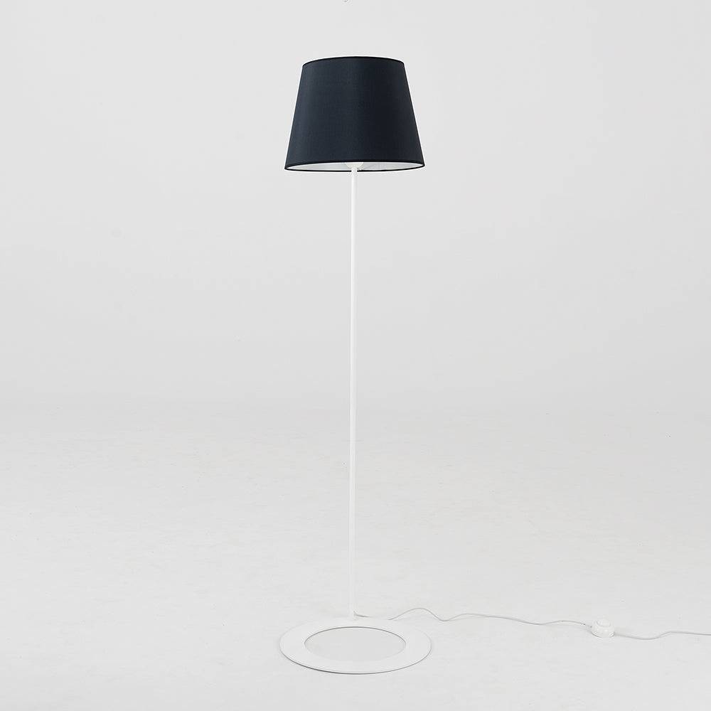 Lampada da Terra SHADE - paralume nero, base bianca