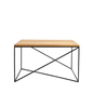 Coffee table MEMO WOOD 100x100, oak veneer, black