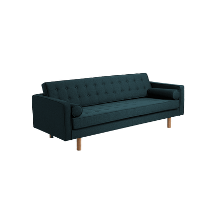 3-Sitzer-Sofa TOPIC WOOD, Deep Sea, Naturholz