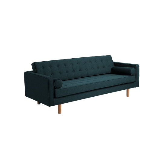 3-Sitzer-Sofa TOPIC WOOD, Deep Sea, Naturholz