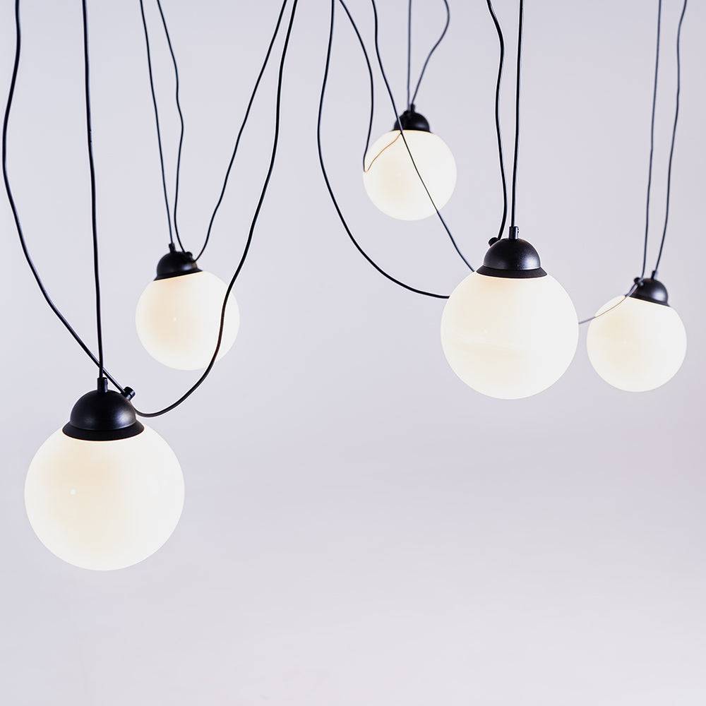 Lampada a Sospensione POPO GLASS M 5 - Nero