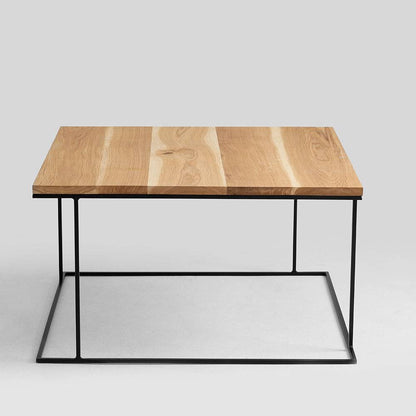 Couchtisch WALT 100x100 furniert Eiche, schwarz
