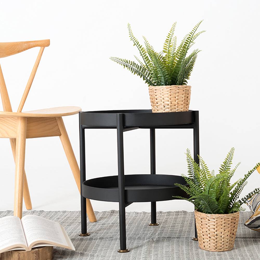 Couchtisch HANNA METAL, doppelt – schwarz