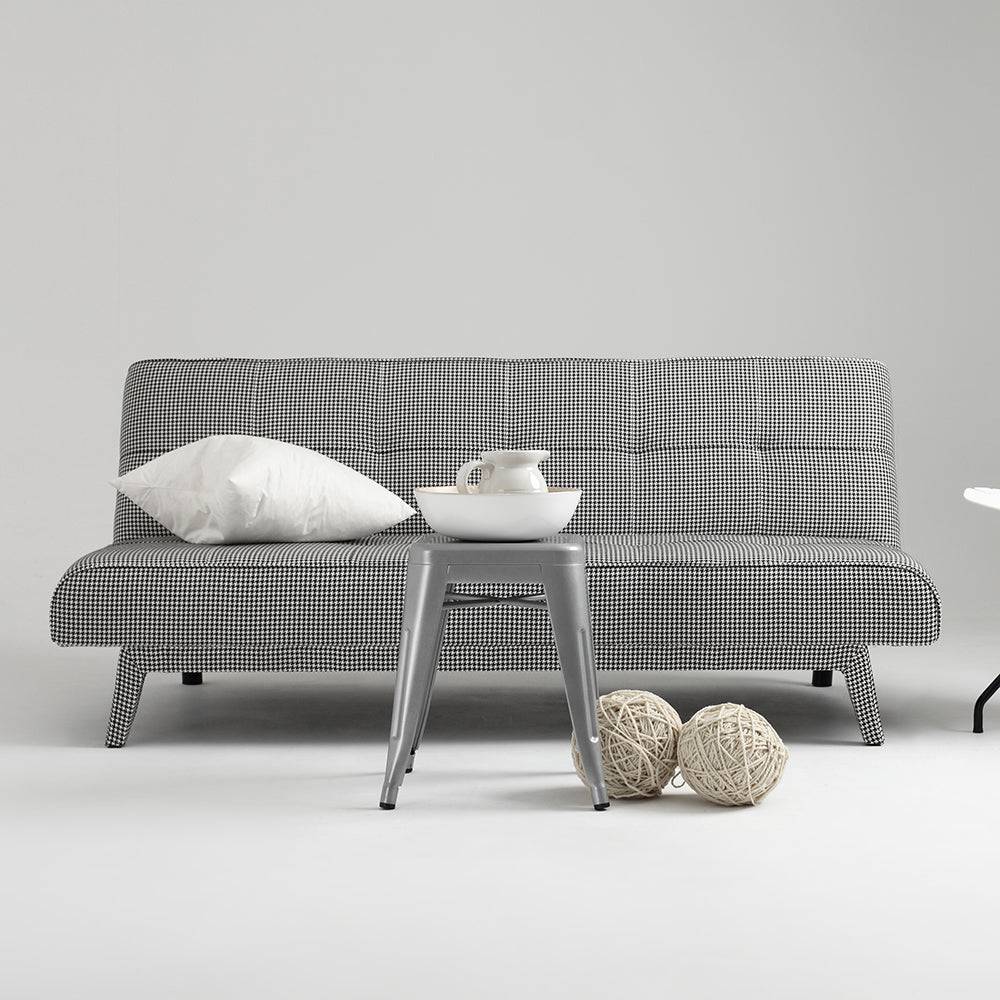 Divano letto 2 posti MODES Dark Pepita, nero