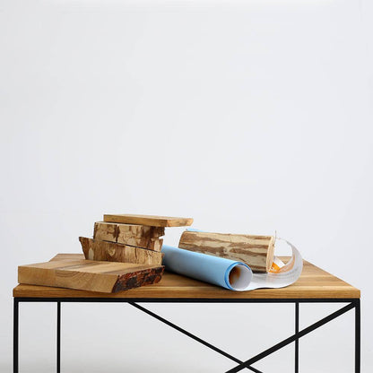 Couchtisch MEMO WOOD 100x100, Eichenfurnier, schwarz